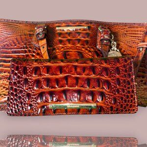 Brahmin Bag and matching Purse (Amber/Cherrywood color)